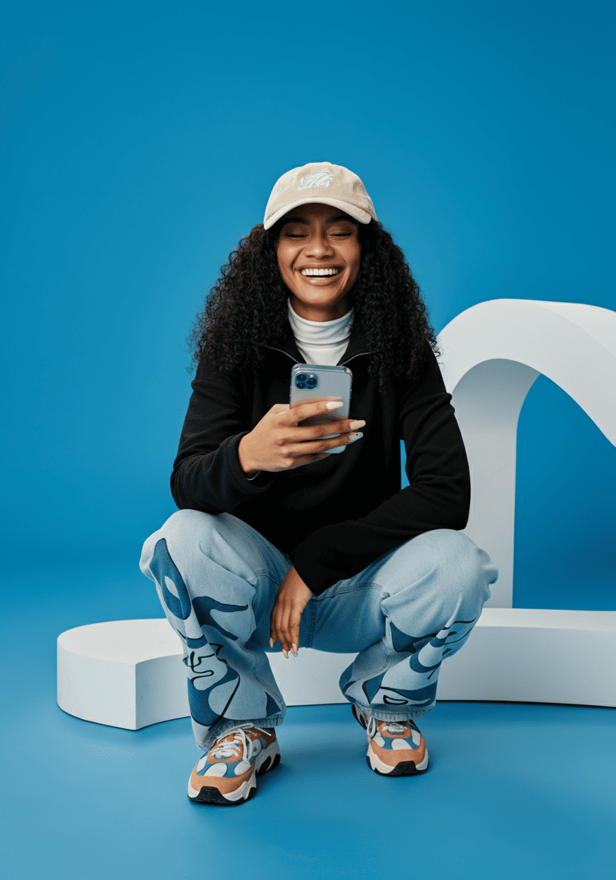 Usuario feliz usando la plataforma